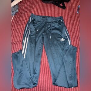 Adidas Navy Joggers with White Stripes